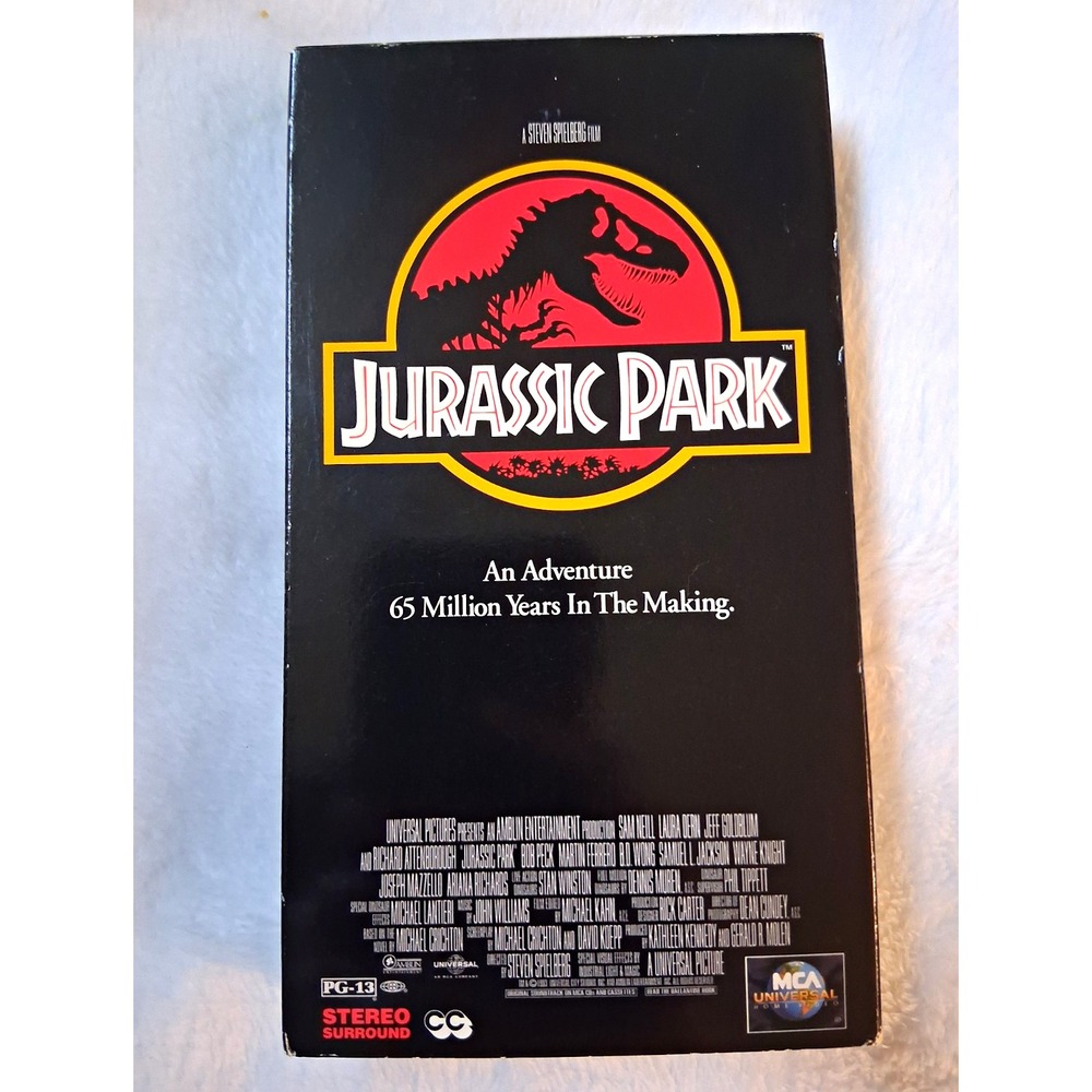 MCA Universal Home Video Jurassic Park VHS Full Screen Hi-Fi CC PG-13 1993 NTSC